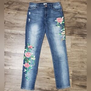 m1858  Embroidered Kristen Ankle Skinny Lapis 4 /‎ 27